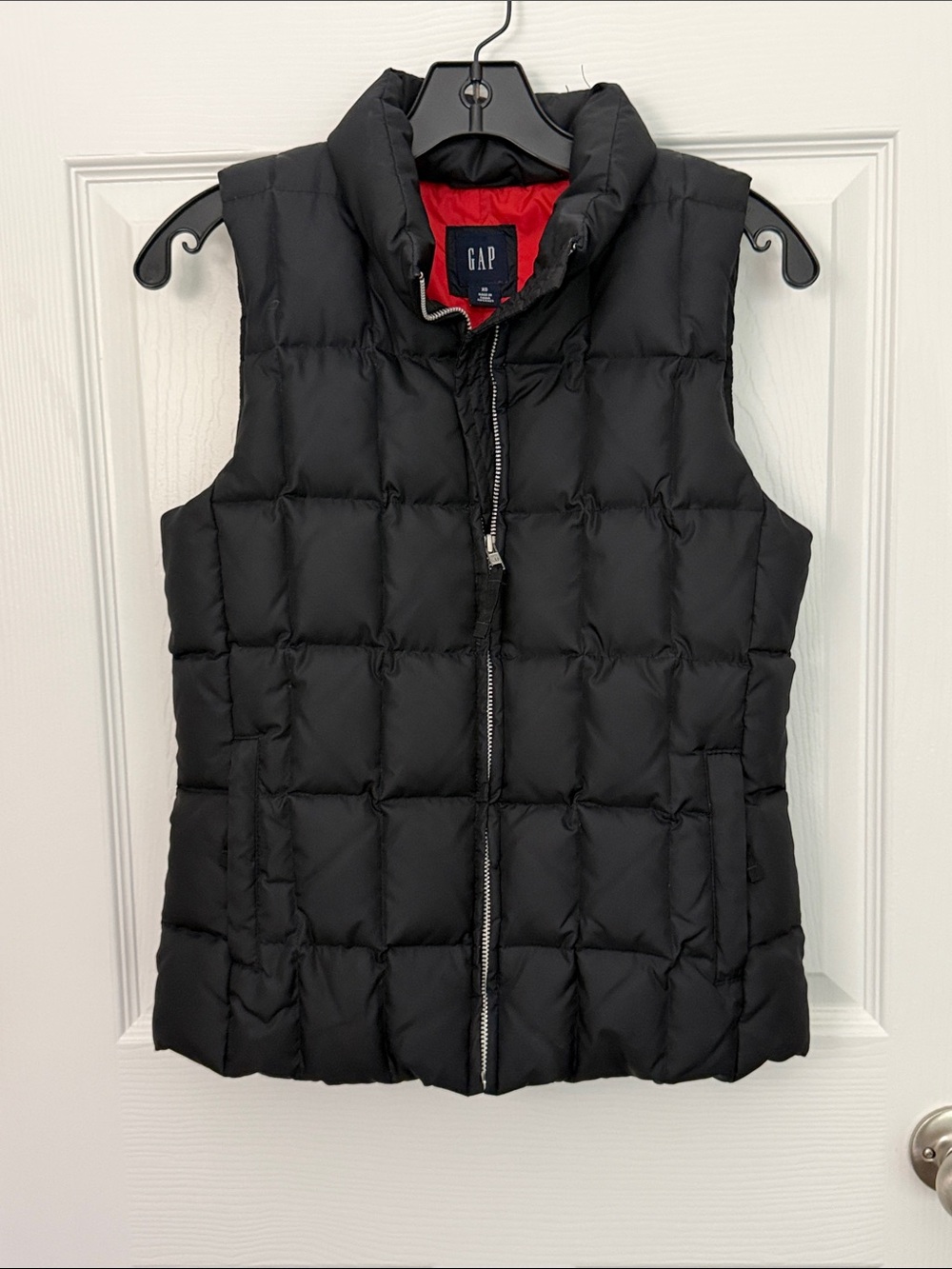 GAP Women’s Vintage Down Puffer Vest Quilted Zip Front XS Black
